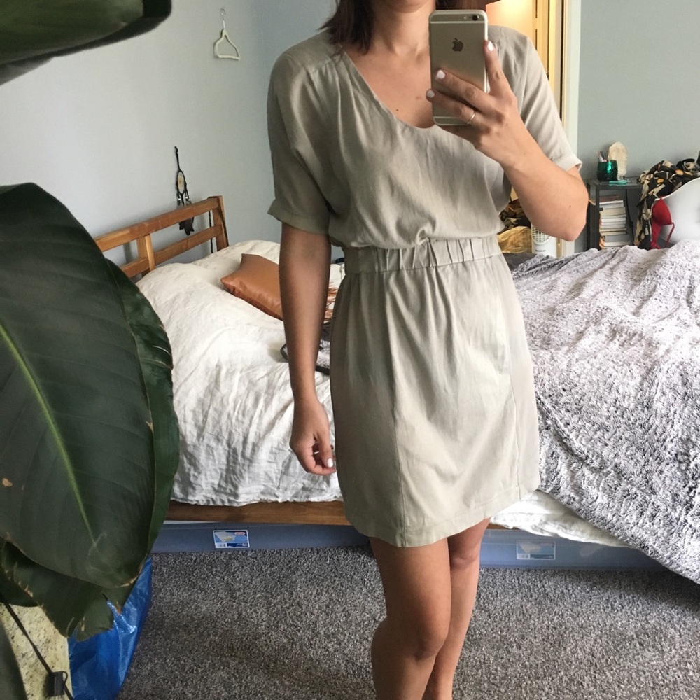 Silk paneled mini dress
